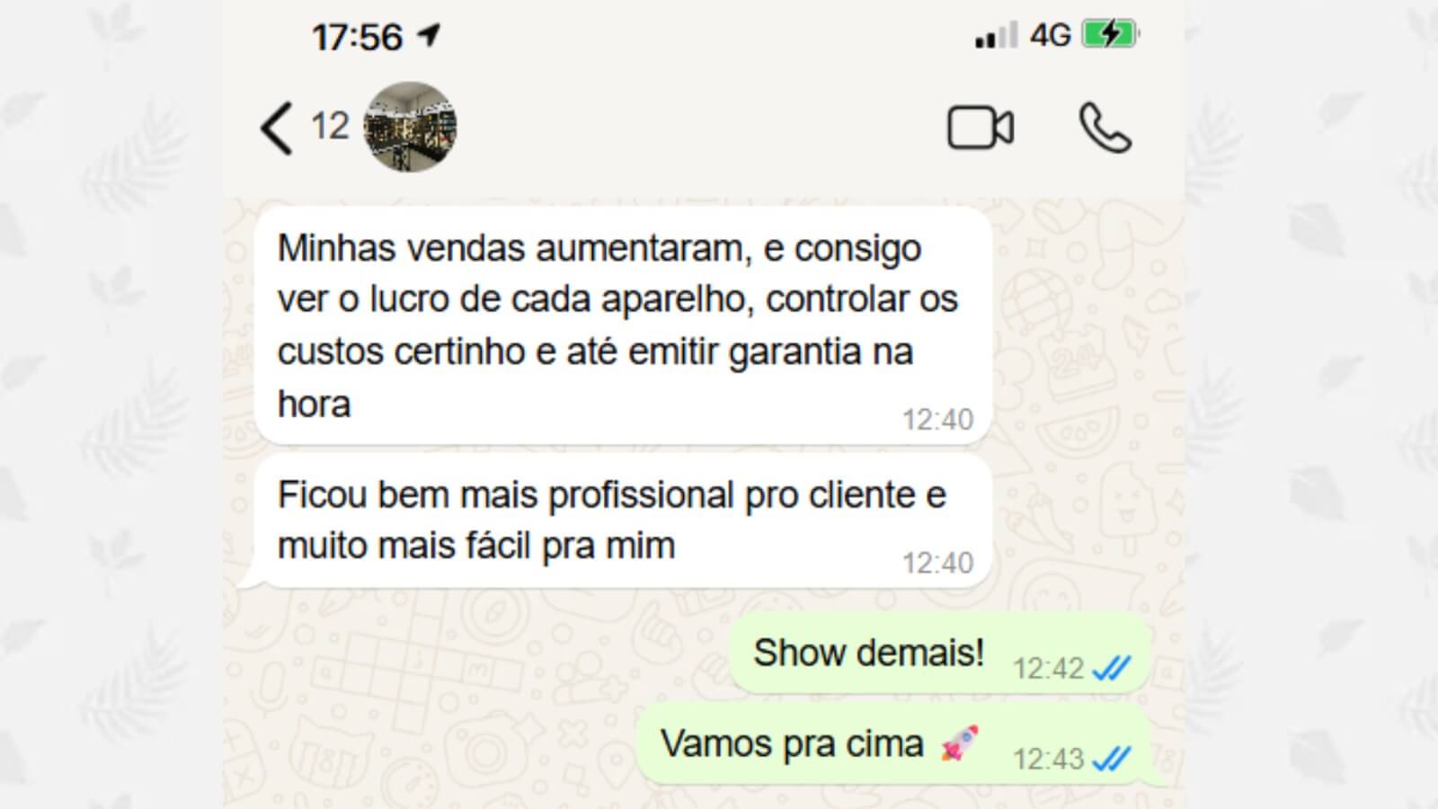 Depoimento via WhatsApp