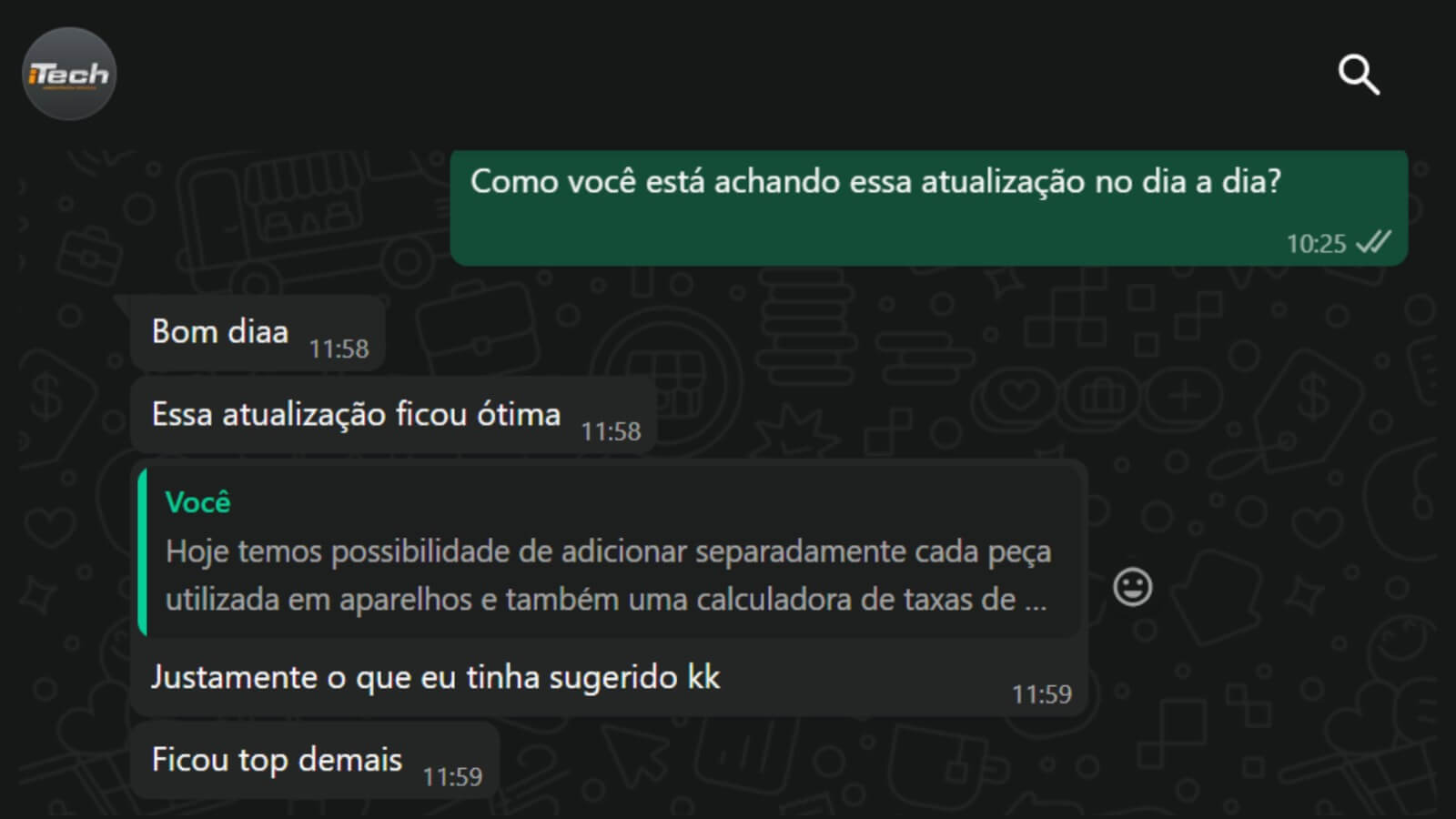 Depoimento via WhatsApp