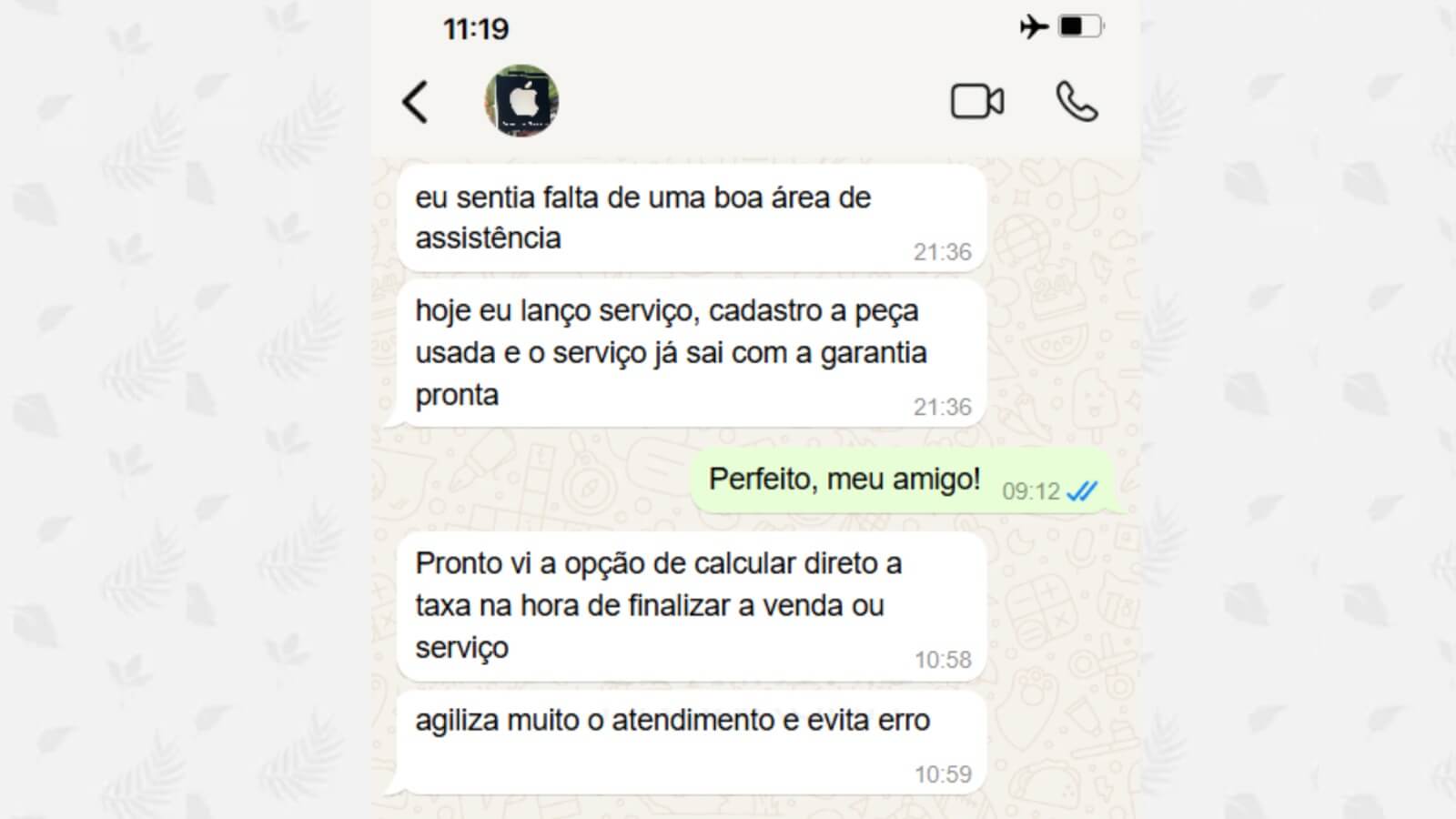 Depoimento via WhatsApp